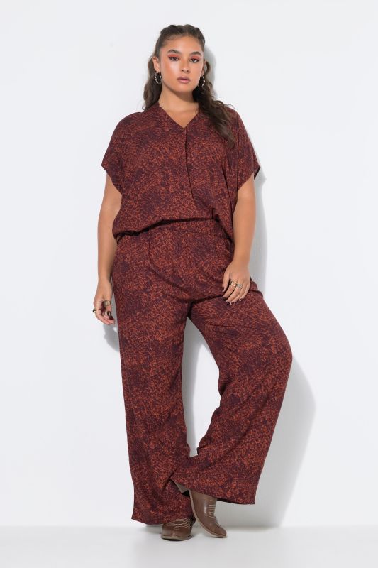 Crocodile Print Elastic Waist Palazzo Pants