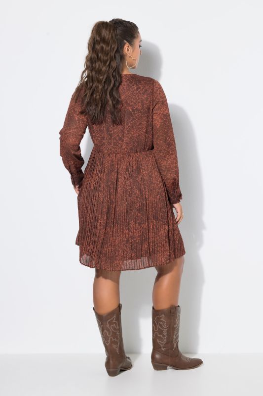 Crocodile Print Pleated Dress