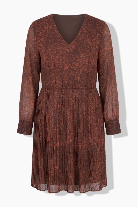 Crocodile Print Pleated Dress