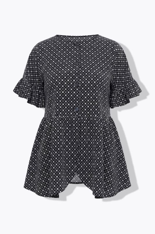 Eco Cotton Floral Embroidered A-Line Tunic