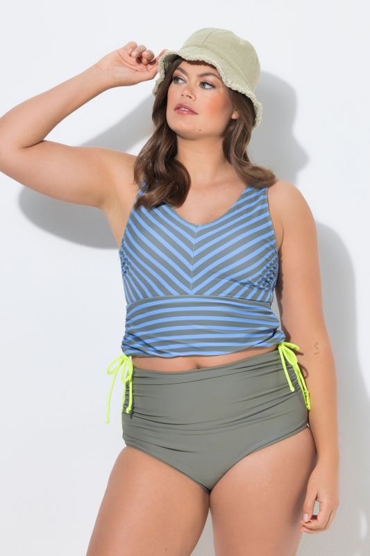 Striped Reversible Tankini Set
