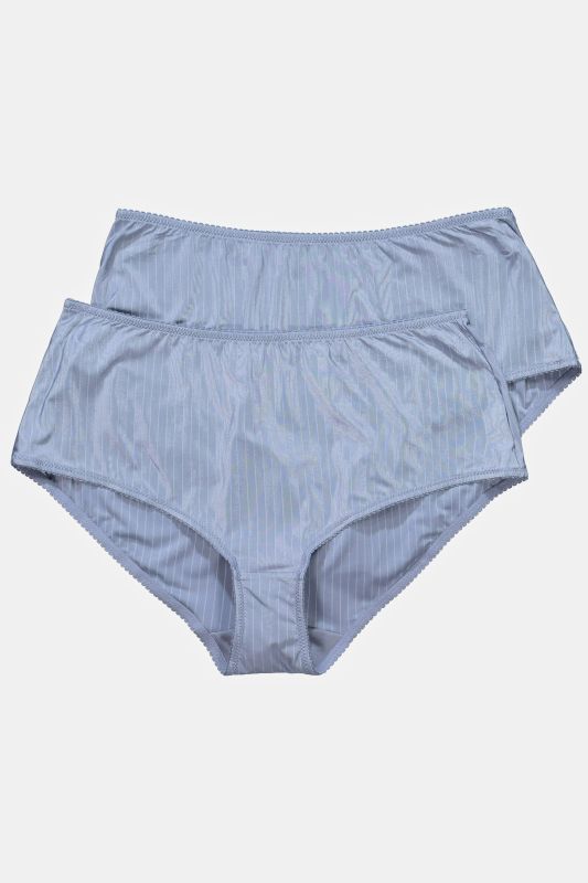 2 Pack of Stretch Microfiber Brief Panties - Pinstripe
