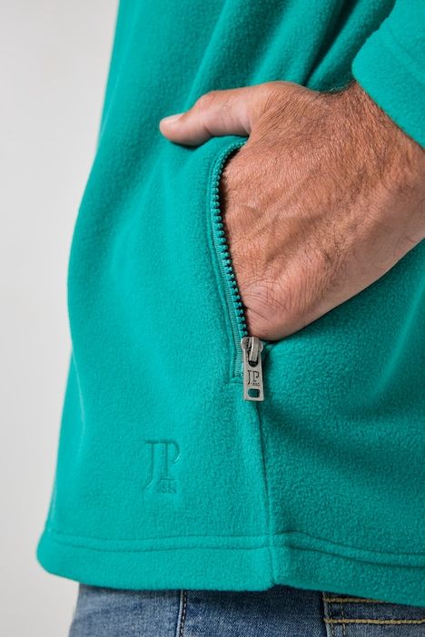 Fleece jacket, outdoor, stand-up collar, zip pockets, up to 8 XL