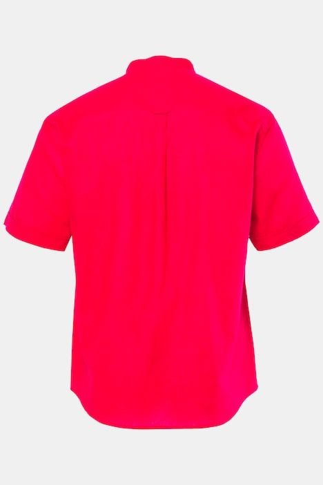 Shirt, short-sleeved, linen blend, stand-up collar, modern fit