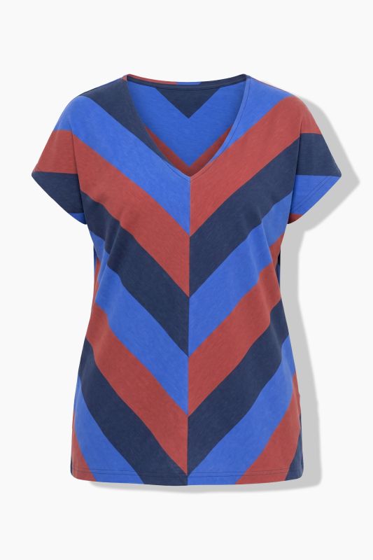 Chevron Striped V-Neck Tee