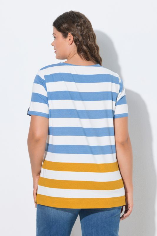 Sun And Waves Striped Graphic Tee