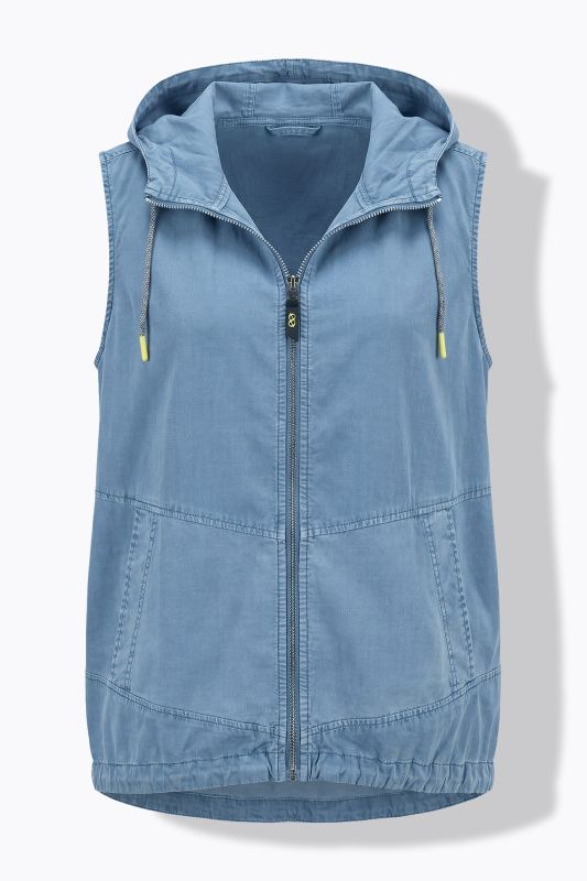 Hooded Drawstring Hem Vest
