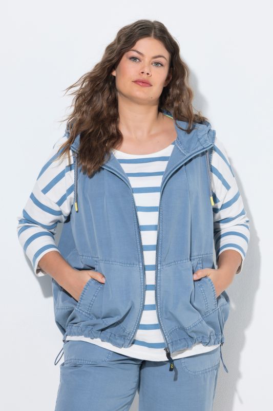 Hooded Drawstring Hem Vest
