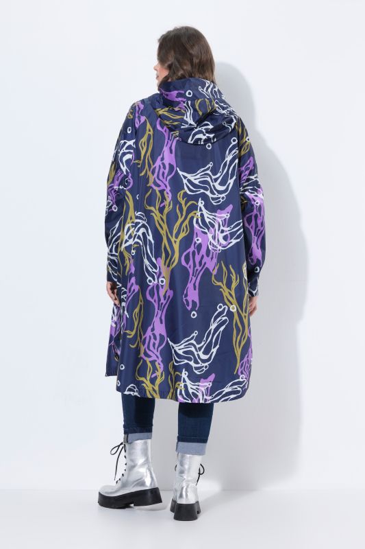 Seaweed Print Rain Poncho
