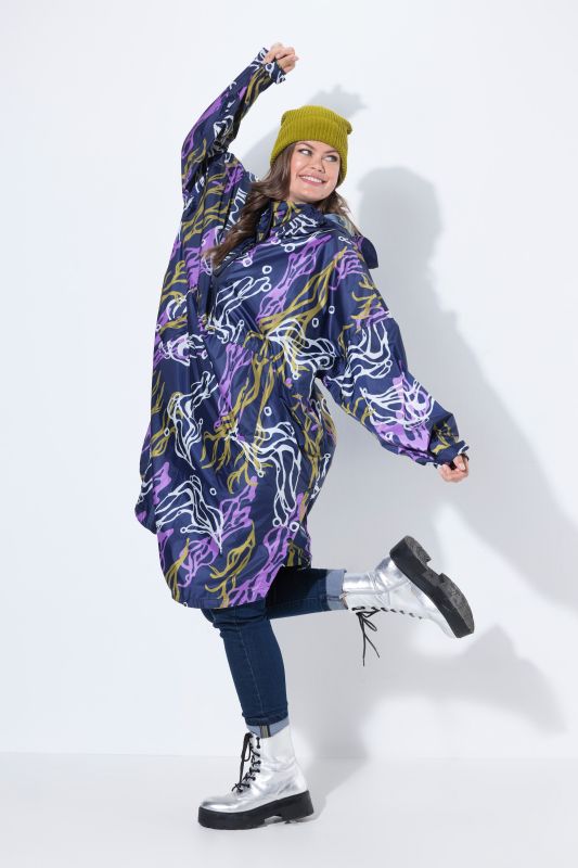 Seaweed Print Rain Poncho