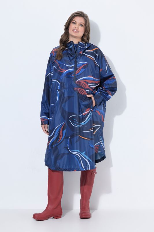 Whale Print Rain Poncho
