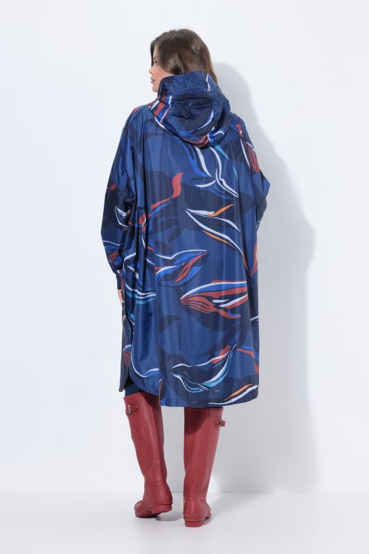 Whale Print Rain Poncho