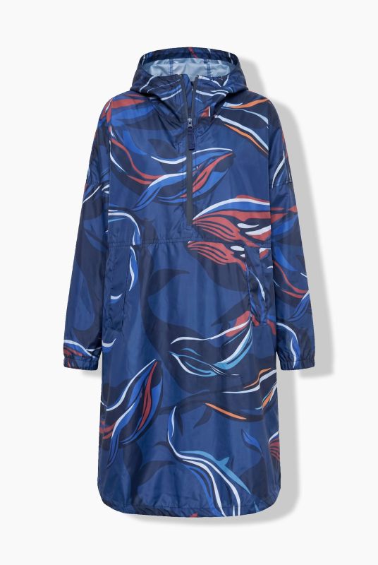 Whale Print Rain Poncho