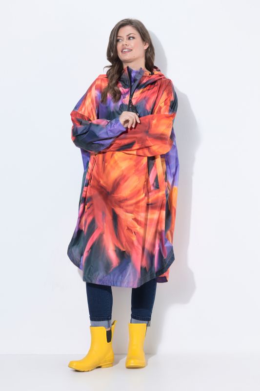 Starburst Print Rain Poncho