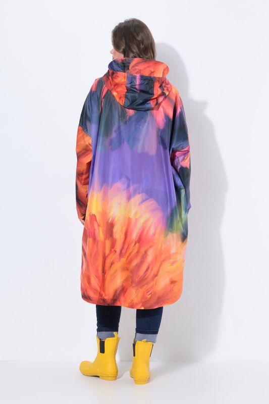 Starburst Print Rain Poncho