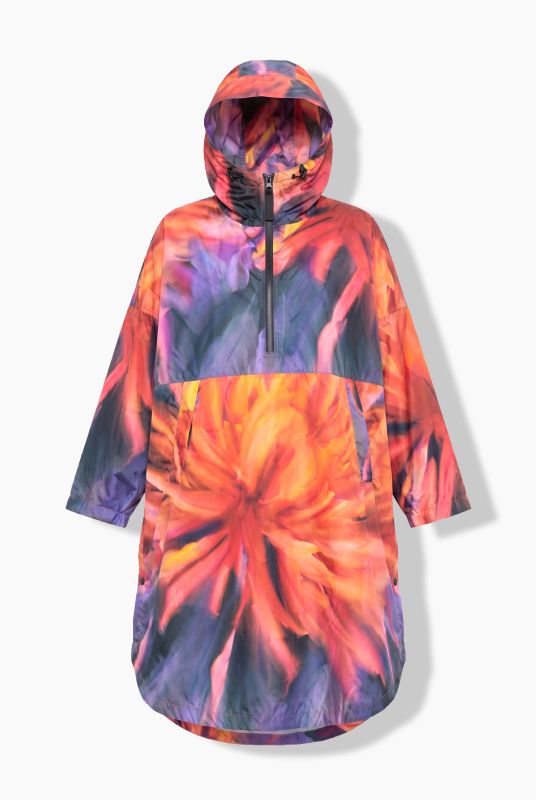 Starburst Print Rain Poncho