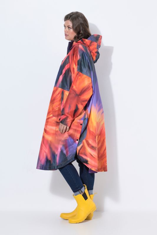 Starburst Print Rain Poncho