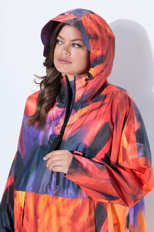Starburst Print Rain Poncho