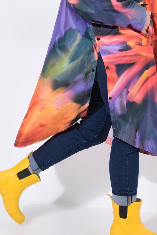 Starburst Print Rain Poncho