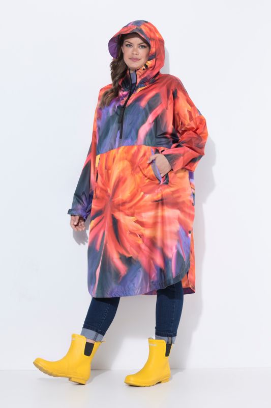 Starburst Print Rain Poncho