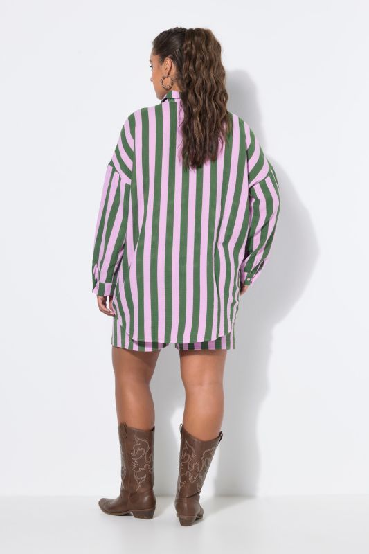 shirt blouse, oversized, muslin, stripes, long sleeve
