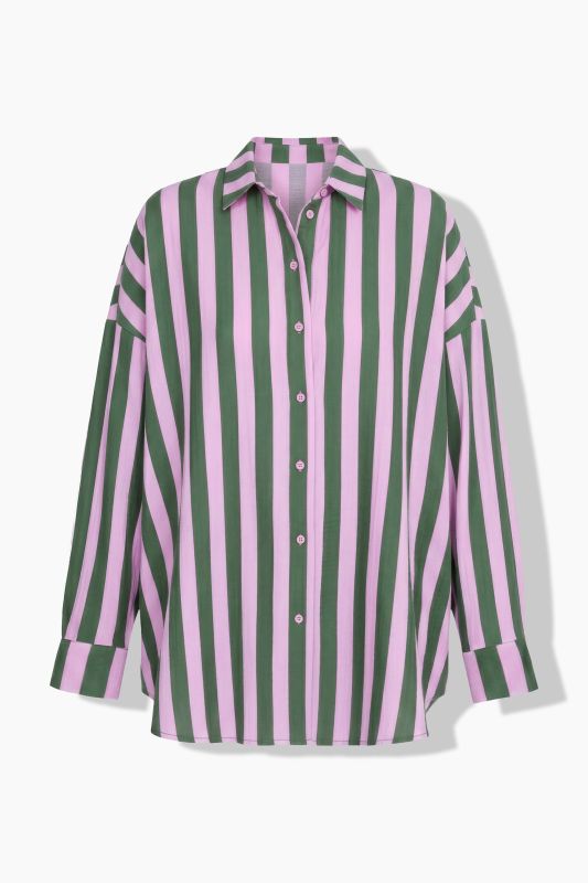 shirt blouse, oversized, muslin, stripes, long sleeve