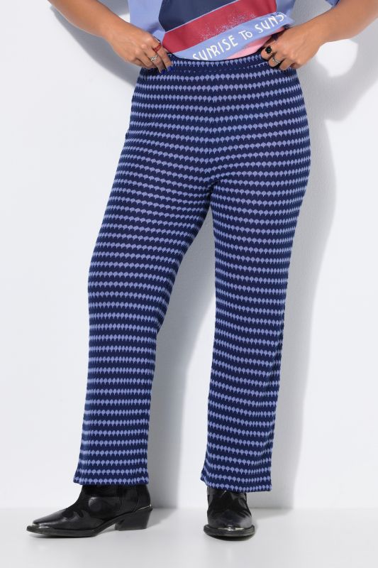 Textured Stripe Elastic Waist Pants