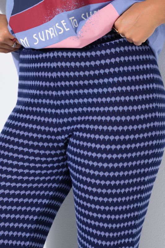 Textured Stripe Elastic Waist Pants