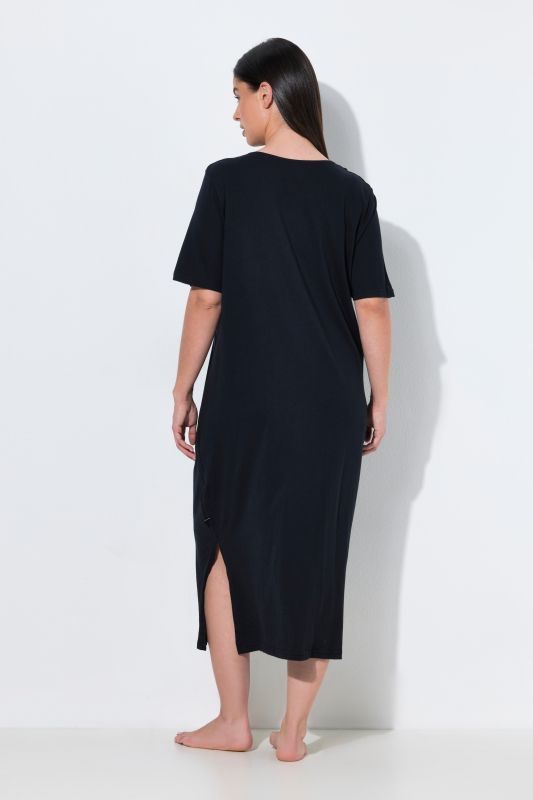 Eyelet Trim V-Neck Super Soft Cotton Blend Nightgown