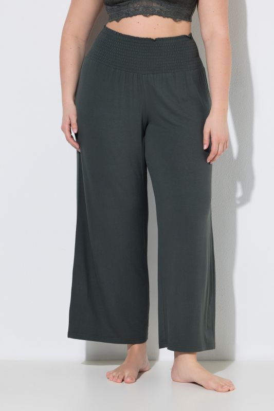 Wide Leg Smocked Waist Knit Pants