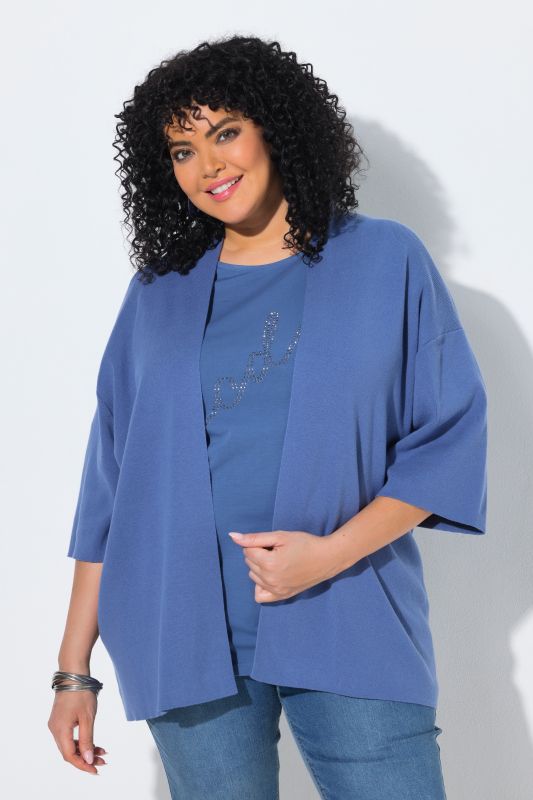 Oversized Shawl Collar 3/4 Sleeve Cardigan