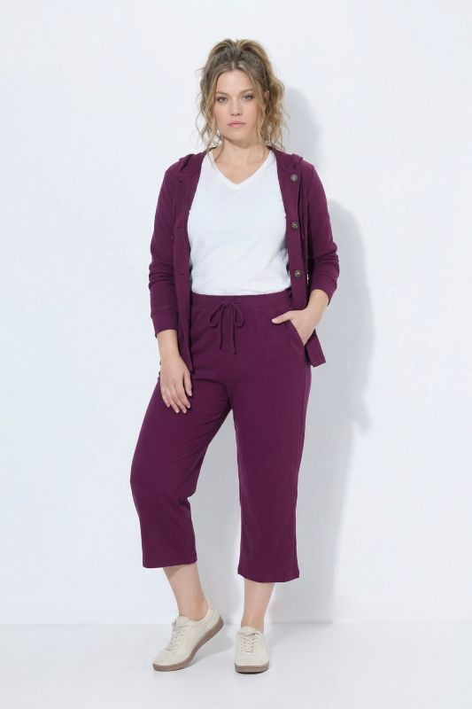 Eco Cotton Waffle Texture Elastic Waist Culottes