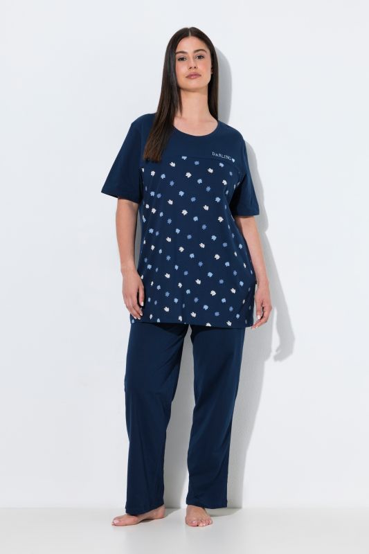 Flower Rain Two Piece Pajama Set
