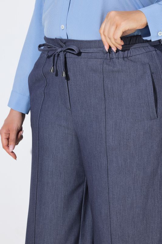 Denim Look Drawstring Waist Stretch-Fit Pants