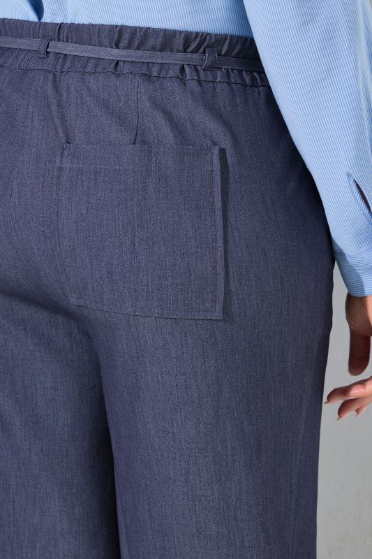 Denim Look Drawstring Waist Stretch-Fit Pants