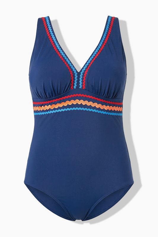 Neon Rickrack Trim Swimsuit
