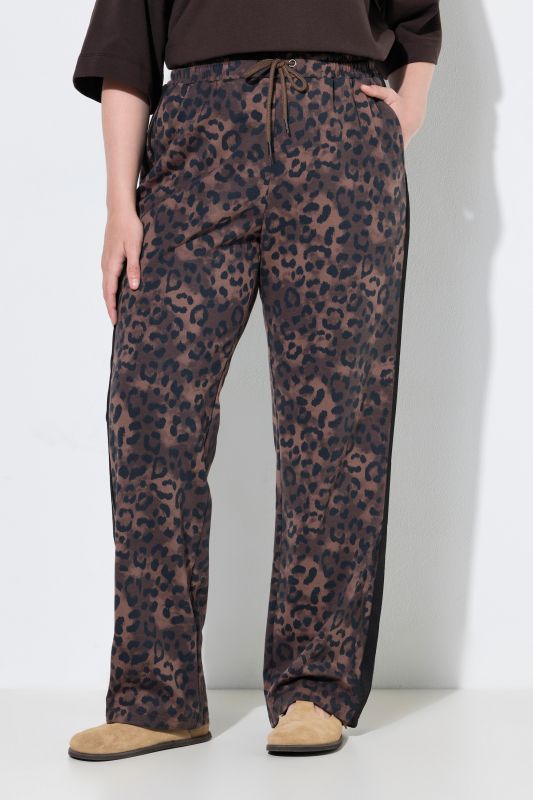 Leopard Print Drawstring Waist Sweatpants