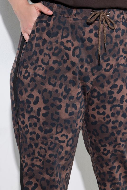 Leopard Print Drawstring Waist Sweatpants