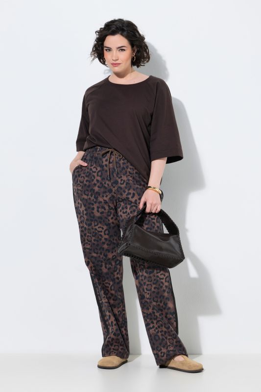 Leopard Print Drawstring Waist Sweatpants