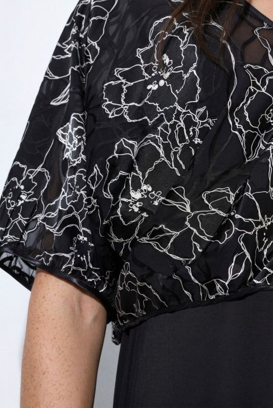 Silk Blend Floral Embroidered Short Sleeve Bolero