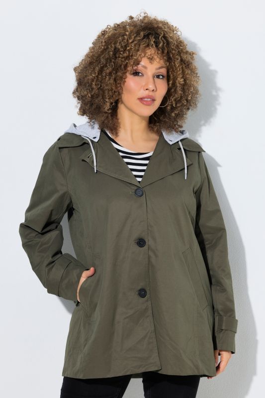 Jersey Hooded Trench Coat
