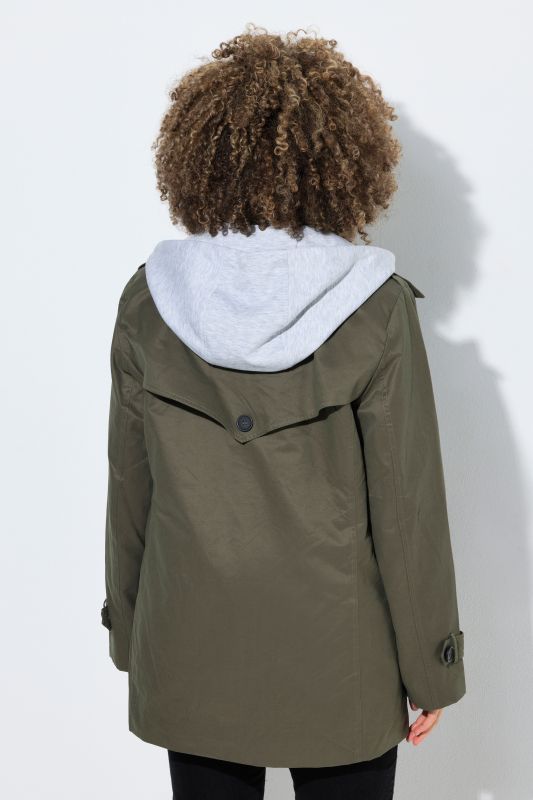 Jersey Hooded Trench Coat