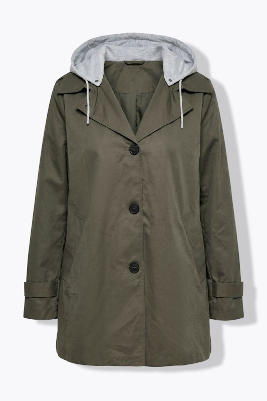 Jersey Hooded Trench Coat