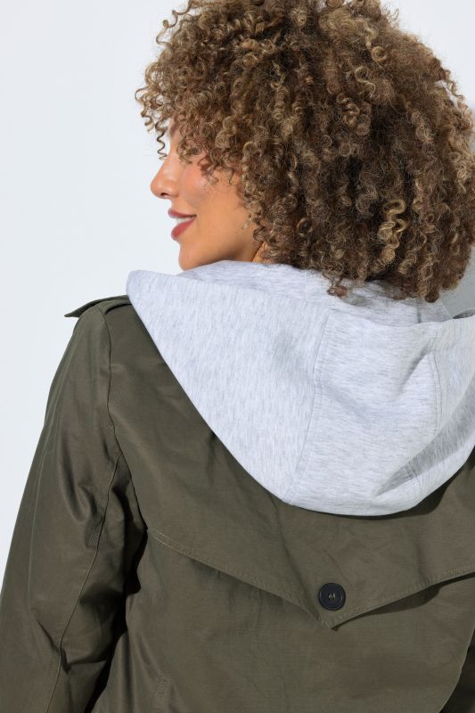 Jersey Hooded Trench Coat