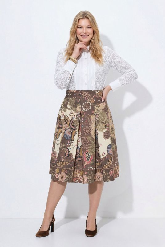 Country Paisley Comfort Waist Pleated Skirt