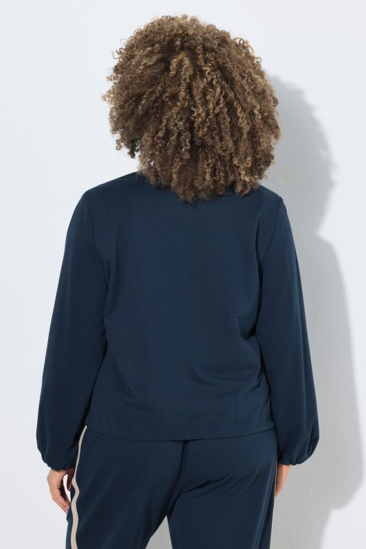 Balloon Hem Zip-Up Sweatshirt