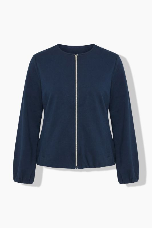 Balloon Hem Zip-Up Sweatshirt
