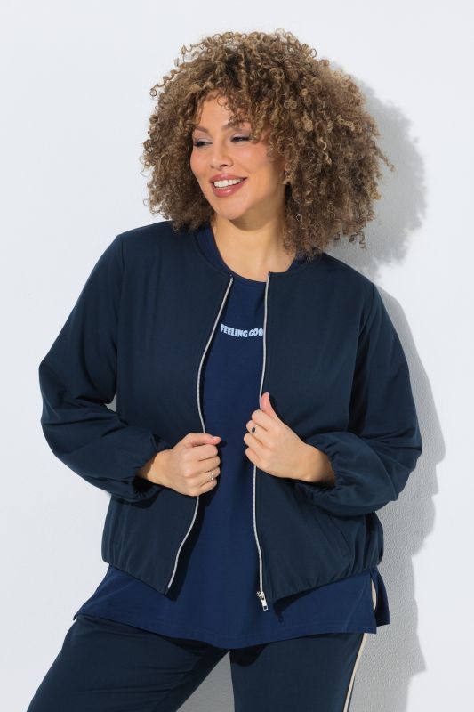 Balloon Hem Zip-Up Sweatshirt