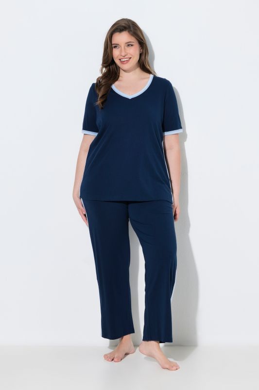 Two-Tone Two Piece Pajama Set