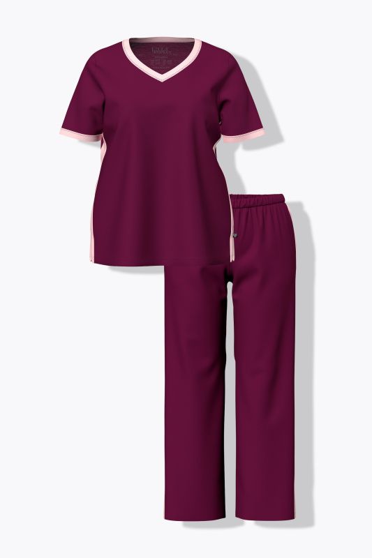 Two-Tone Two Piece Pajama Set